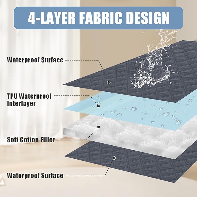 Smiry Waterproof Dog Bed Cover Pet Blanket, Soft Washable Dog Blanket for Furniture Bed Couch Sofa Reversible, Checkered (52"x82", Dark Grey/Dark Grey)