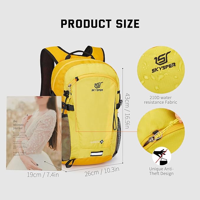SKYSPER Small Hiking Backpack, 20L Lightweight Travel Backpacks Hiking Daypack for Women Men