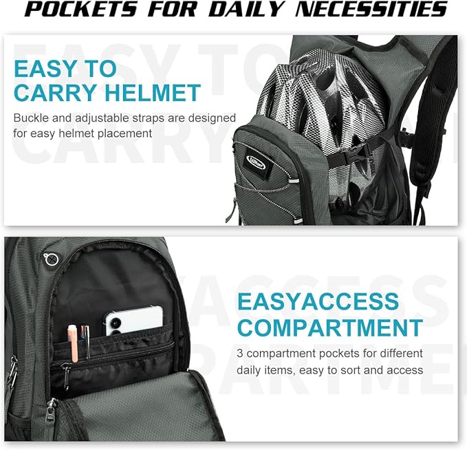 Hydration Backpack with 3L Water Bladder, Insulated Running Hydration Pack Hydropack, Lightweight Water Backpack for Hiking Cycling Camping Biking for Men Women