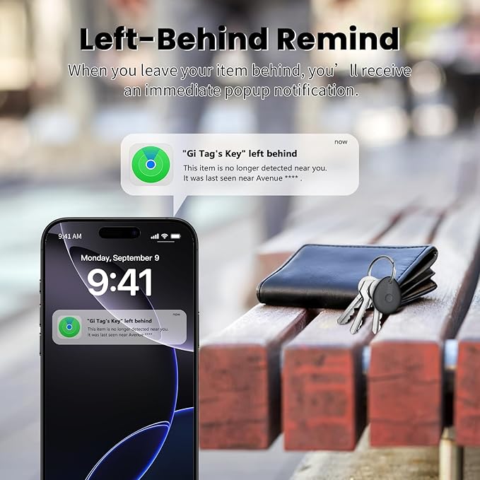 FIQI Air Tracker Tags 2-Pack (Black) – Compatible with Apple Find My (iOS Only), Bluetooth 5.4 Item Locator with Smart Tag for Wallet, Keys, Luggage & Bags, 90 dB+ Alert, 7g Lightweight, Matte Finish