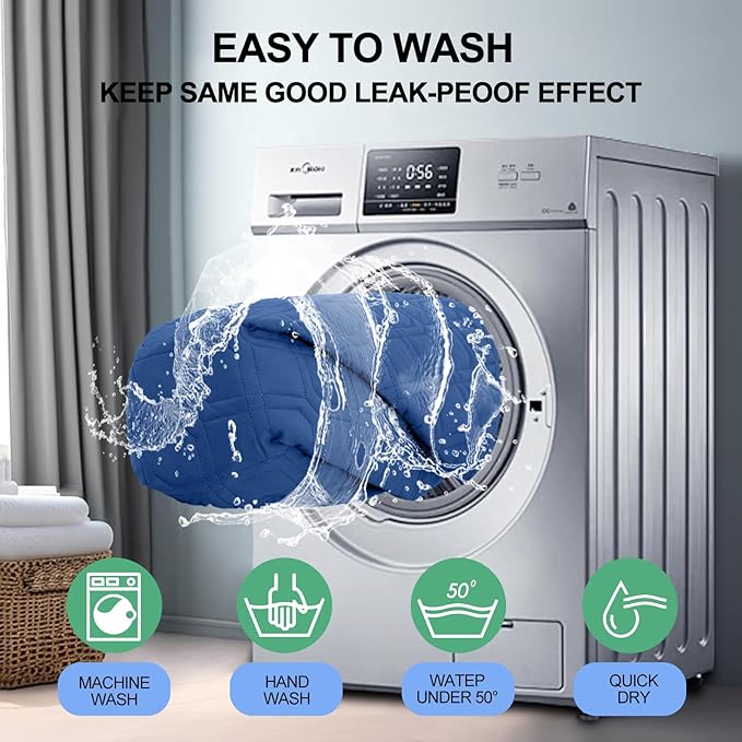 Smiry Waterproof Dog Blanket, 62x82 Inch Soft Pet Bed Cover Reversible, Washable Sofa Couch Furniture Protector for Small Medium Large Dog Puppy Cat, Geometric, Navy/Blue