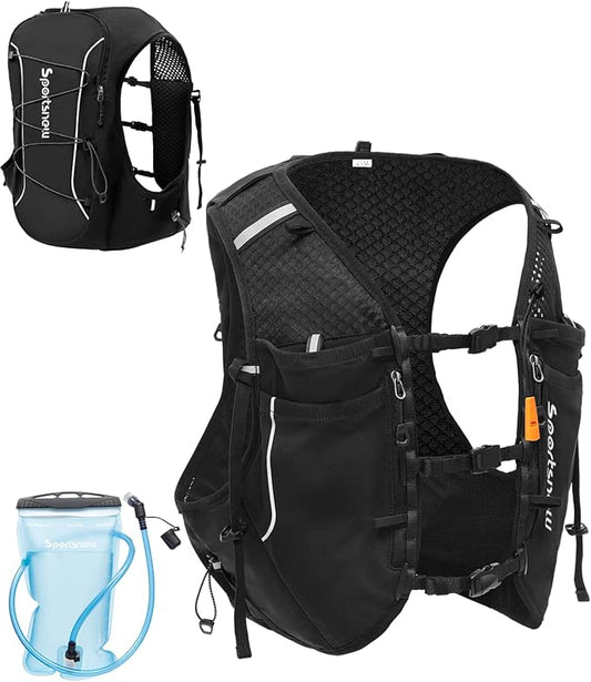 Sportsnew Running Vest for Women Men, Lightweight 10L Hydration Backpack with Waterproof Phone Pocket, Hydration Pack with Water Bladder for Hiking Trail