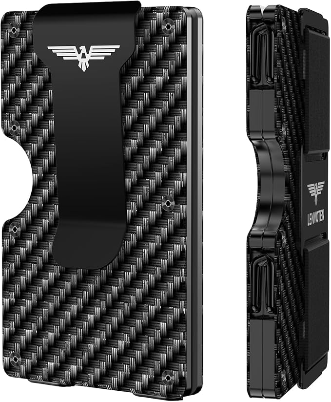 Wallet for Men, Money Clip Wallet with Cash Strap, Slim Card Wallet, RFID Blocking Card Holder, Holds up to 20 cards