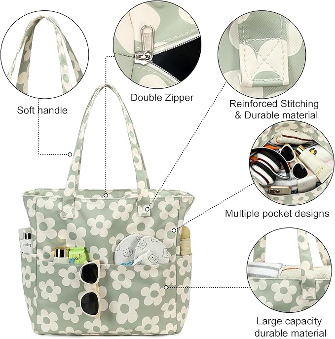 Bluboon Waterproof Beach Tote Pool Bags for Women Ladies Extra Large Carry On Bag With Wet Compartment for Weekender Travel