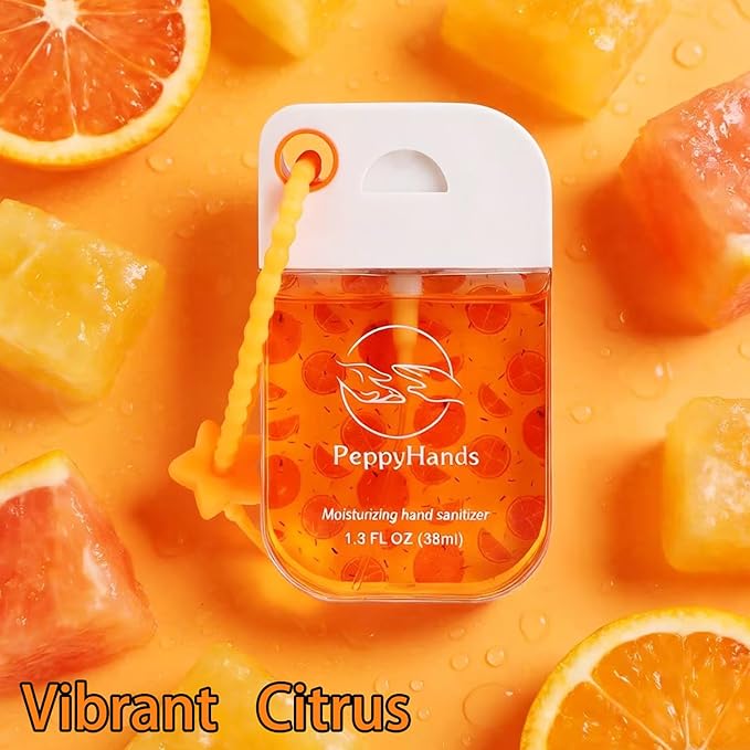 PeppyHands Hand Sanitizer, Hand Sanitizer Spray, Hydrating Spray for Hand, Portable Sanitizer spray Set ﻿for Travel Size, 500-Sprays Each Multi-Flavor (4Pcs.)
