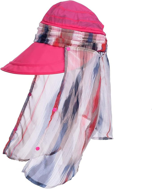 icolor Women Sun Hats UPF 50 Sun Protection Hat Summer Outdoor Neck Shield Flap Visor Hat Ponytail Hats Wide Brim Beach Hat