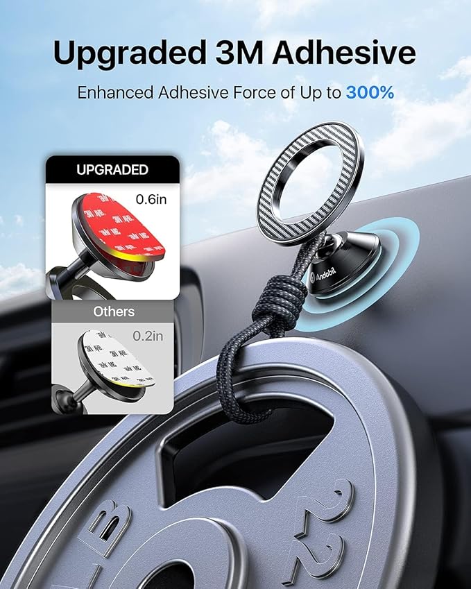 andobil for Magsafe Car Mount [20 Strongest Magnets & Upgraded 3M Adhesive] Dashboard Magnetic Car Phone Holder for iPhone 17 Pro Max 16 15 14 13 12 Cell Phone Holder Car for Samsung Galaxy S25/S24