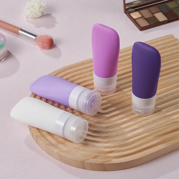 INSFIT Portable Travel Bottles, TSA Approved Leak Proof Containers for Toiletries, BPA Free Refillable Accessories for Shampoo, Body Wash, Liquids (4 Pack)