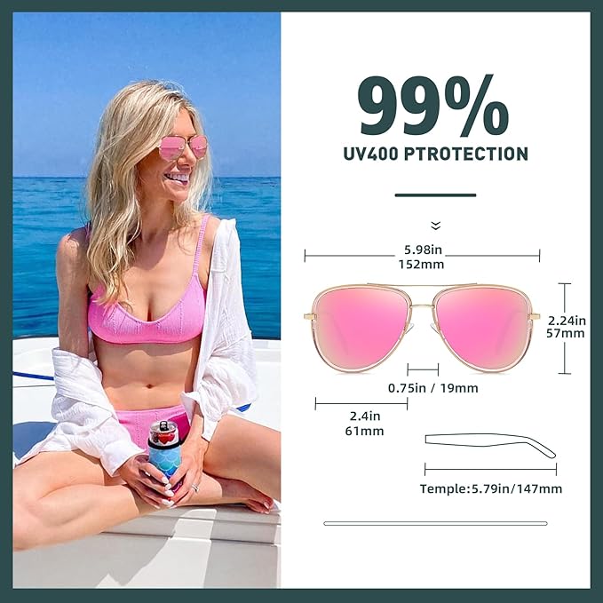Polarized Aviator Sunglasses for Women