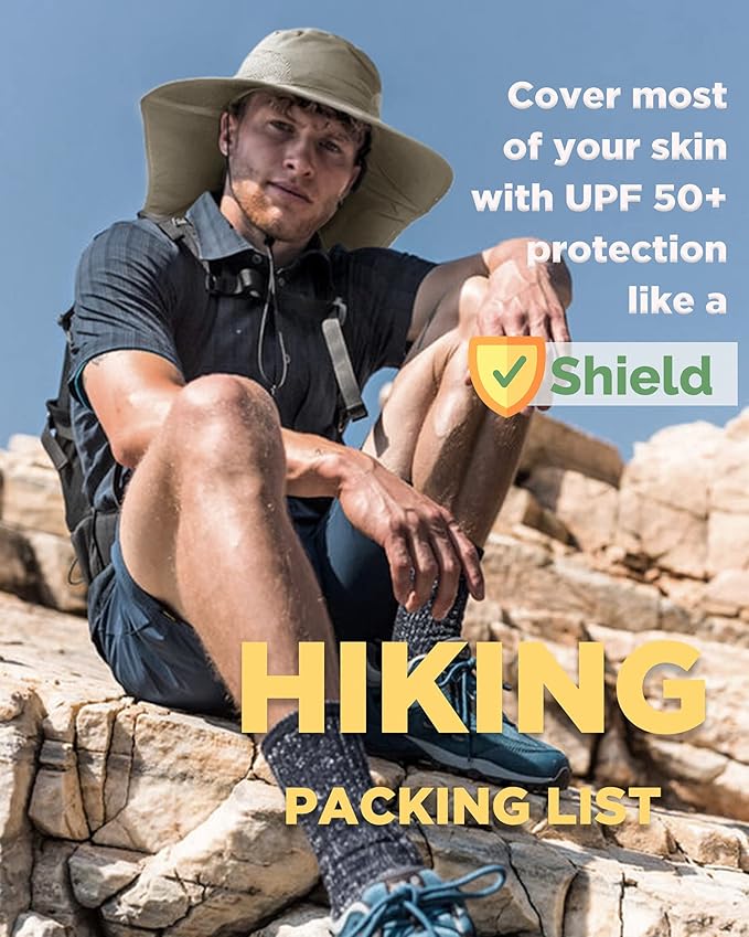 Camptrace Sun Hats for Women Men UPF 50+ UV Protection Wide Brim Hiking Fishing Hat with Neck Flap