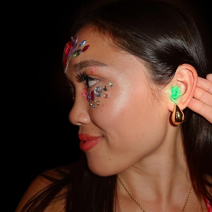 Eargasm Afterglow High Fidelity Earplugs - Reusable Glow-in-The-Dark Noise Reduction Hearing Protection Ear-Plugs with Carrying Case for Concerts, Festivals, Raves, Musicians, Live Music, Sports