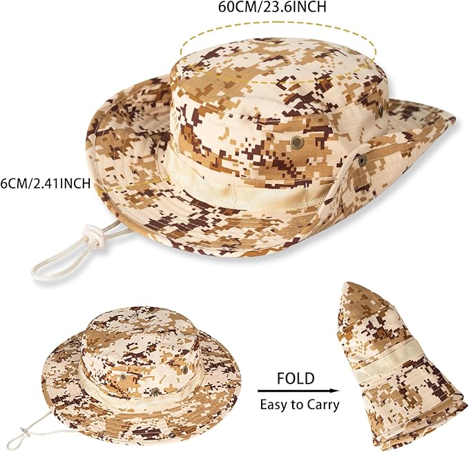 Sun Hats for Men Women Boonie Hat UPF 50+ Bucket Hat Wide Brim UV Protection Fishing Hiking Safari Outdoor Hats