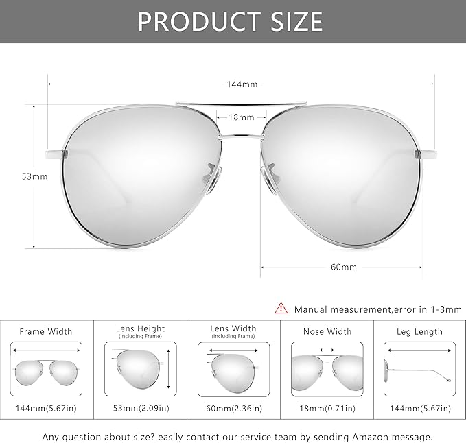 SUNGAIT Women's Lightweight Oversized Aviator Sunglasses - Classic Style Polarized Lens