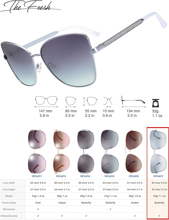 The Fresh Classic Crystal Elegant Women Beauty Design Sunglasses Gift Box