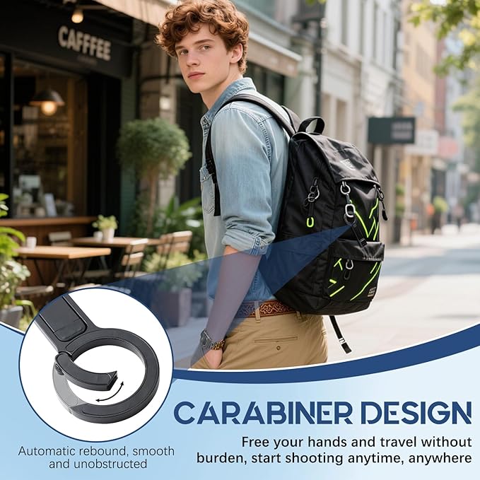 Universal Magnetic Phone Tripod, Foldable Magnetic Pocket Phone Tripod, Aluminum Alloy Mini Portable Cell Phone Stand Magnet Quick Mount, Travel Size, Suitable for Daily Vlog Shooting (Black)