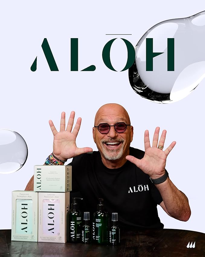 ALŌH Skin- Softening Sanitizing Hand Wipes – Lavender Rosewood + Aloe -1 box of 20ct Individually Wrapped Wipes