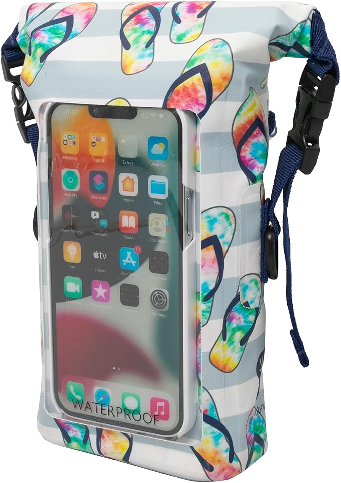 geckobrands Waterproof Phone Tote with 2L Dry Bag and Adjustable Strap – Protect Your Phone and Valuables While on The Go