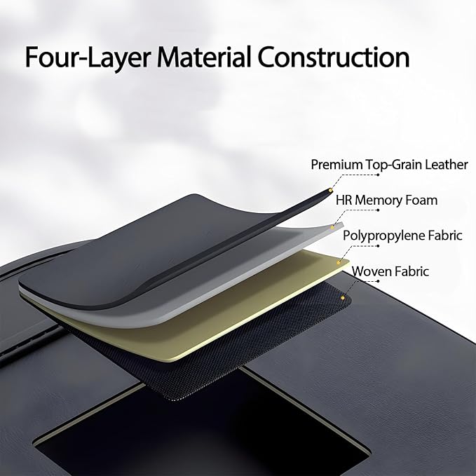 FASTAGEI Universal Foldable Car Backseat Organizer with Table Tray, Car Seat Back Protector with Touch Screen Phone Holder, Premium Leather Kick Mats with Storage Pockets Tissue Holder (Black)