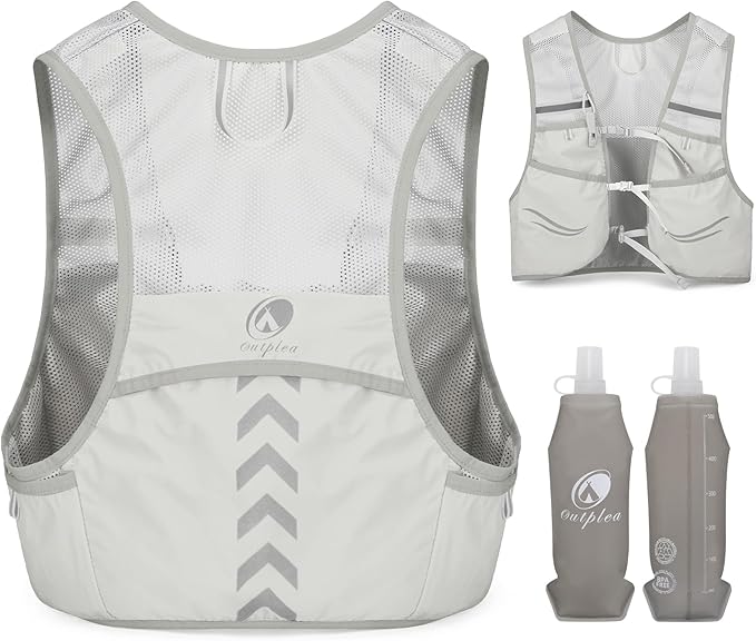 Running Vest for Men with 2 pcs 500ml Water Bottle, Hydration Vest for Running Women, Lightweight Runner Water Vest