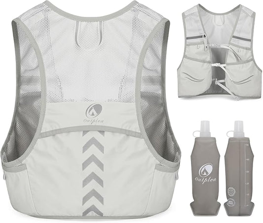 Running Vest for Men with 2 pcs 500ml Water Bottle, Hydration Vest for Running Women, Lightweight Runner Water Vest