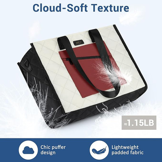 IBFUN Utility Tote Bag with 14/24 Pockets Zip Top Teacher Tote Bag for Teacher/Work Women