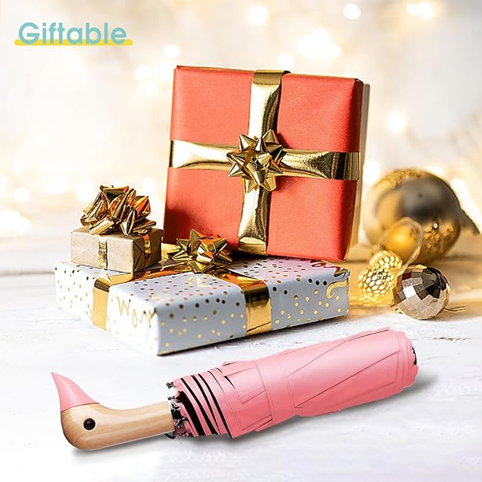 Duck Umbrella - Compact Travel Umbrella with a Cute Duck Head Handle for Women