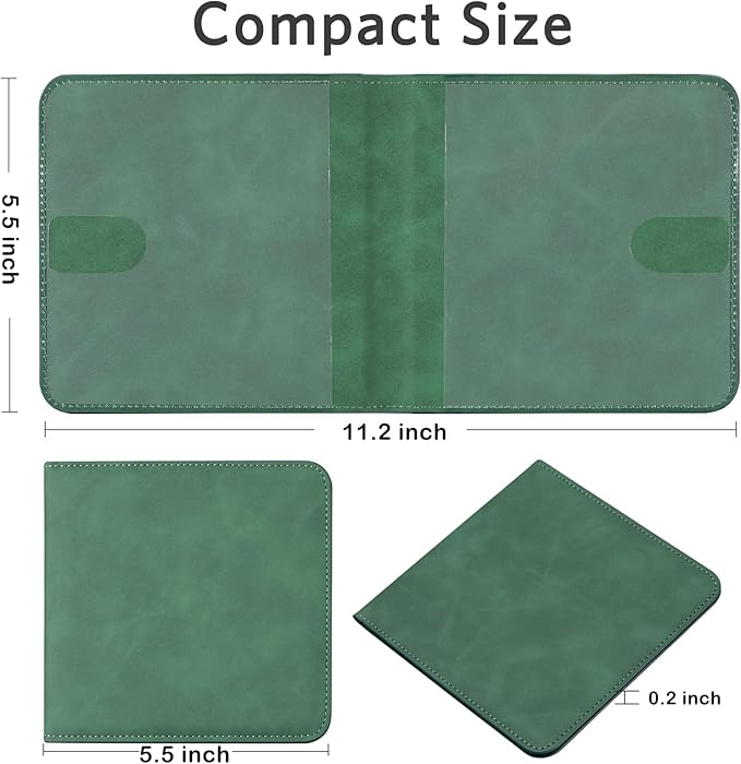 CoBak Car Registration and Insurance Holder - Small and Lightweight Vehicle Glove Box Car Organizer, Auto Truck Comparment Accessories Case for Essential Document, Driver License (Emerald)