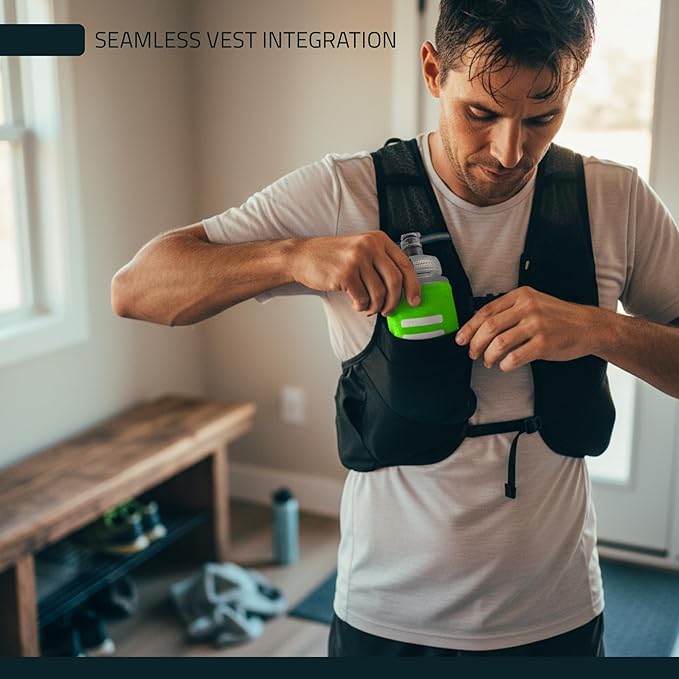 FITLY Soft Flask - Shrink As You Drink Soft Water Bottle for Hydration Pack - Folding Water Bottle Ideal for Running, Hiking, Cycling, Climbing & Rigorous Activity