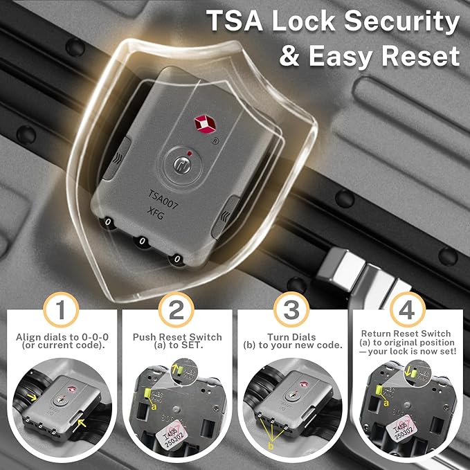 Krute Luggage 28 Inch Aluminum Frame Luggages TSA Lock No Zipper Checked Suitcase with Spinner Wheels PC+ABS Hardshell Lightweight Large Suitcases
