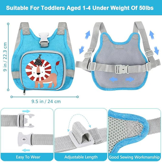 Toddler Harness Leash+ Anti Lost Wrist Link, Accmor Adorable Lion Baby Harness with Leash, Collapsible Child Anti Lost Leash Cute Kid Harness Belt Strap - Keep Kids & Babies Close While Walking