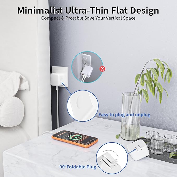 USB C Charger Block, 40W Dynamic Wall Charger with 60W Max, 2Pack Foldable Fast Type C Plug with 10FT Long USB C Charging Cable for iPhone 17 Pro Max/17 Pro/17/16/16 Pro Max/15 Pro Max/15,iPad Pro/Air