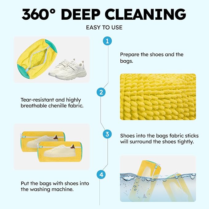 Shoe Washing Machine Bag: Shoe Bag for Washing Machine - Reusable Shoe Cleaning Bag for Sneaker Tennis Shoes Unstain Cleaner Kit
