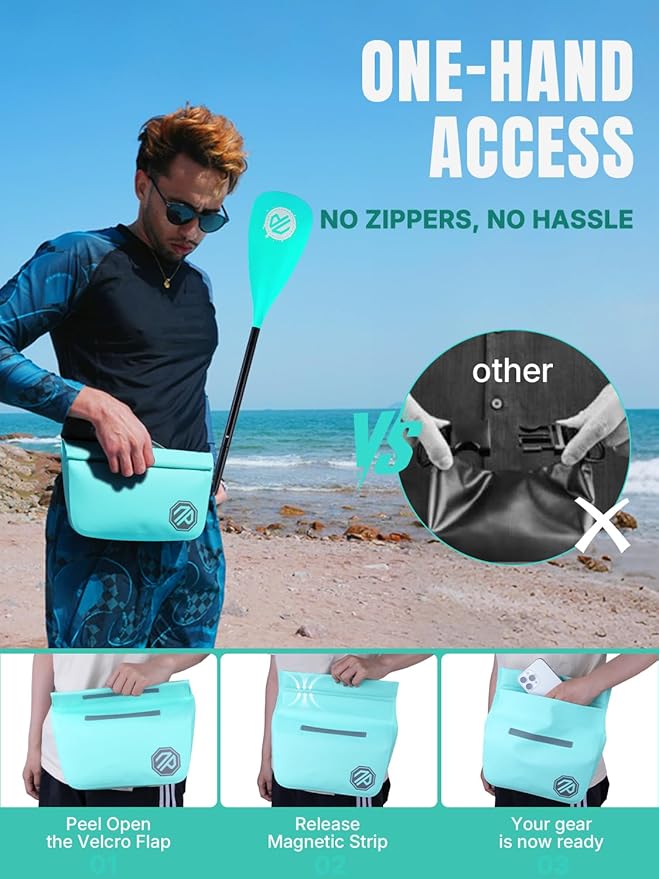 niphean IPX7 Waterproof Fanny Pack with Magnetic One-Hand Closure, Durable Waterproof Dry Bag Kayaking Accessories, Paddle Board, Beach Cruise Essentials, 2.5L Phone Pouch Dry Bags for Men & Women