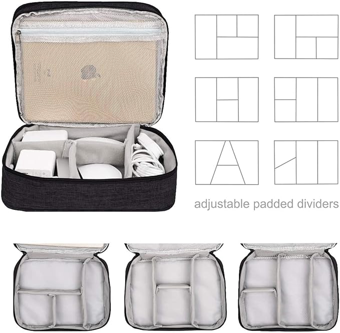 Electronics Organizer, Jelly Comb Electronic Accessories Cable Organizer Bag Waterproof Travel Cable Storage Bag for Charging Cable, Power Bank, iPad