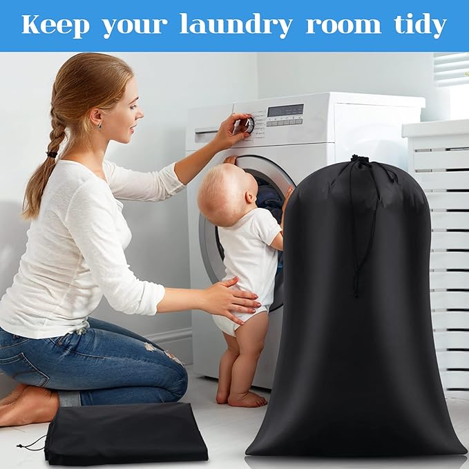 Nuanchu 3 Pcs 40 x 60 Extra Large Laundry Bag Giant Storage Laundry Reusable Multipurpose Bag for Damp Proof Luggage Suitcase Clothes Comforters Furniture Blankets Cover