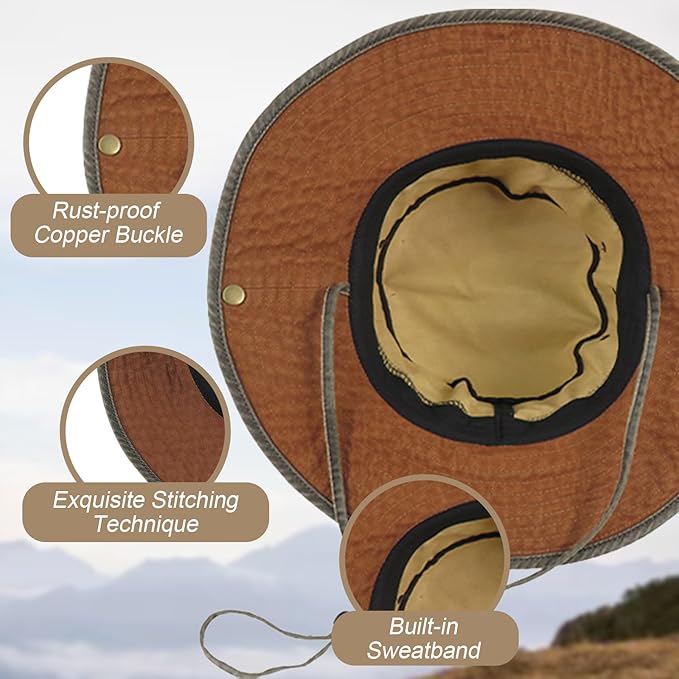 Bucket Hat Wide Brim UV Protection Sun Hat Boonie Hats Fishing Hiking Safari Outdoor Hats for Men and Women