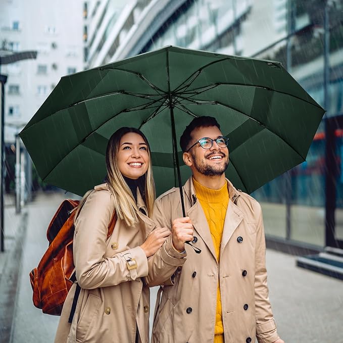 G4Free 42/46/54/62 Inch Large Golf Umbrella Compact Reverse Travel Umbrella 10 Ribs Windproof for Rain Double Canopy Automatic Open Close