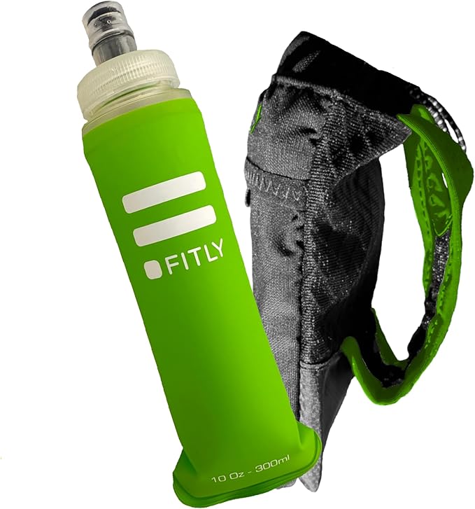 FITLY Soft Flask - Shrink As You Drink Soft Water Bottle for Hydration Pack - Folding Water Bottle Ideal for Running, Hiking, Cycling, Climbing & Rigorous Activity