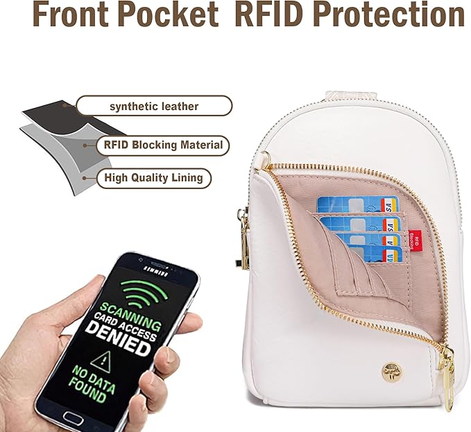 INICAT RFID Blocking Sling Bag Anti Theft Crossbody Bags Women Valentine's Day Gifts Travel Purses Vegan Leather
