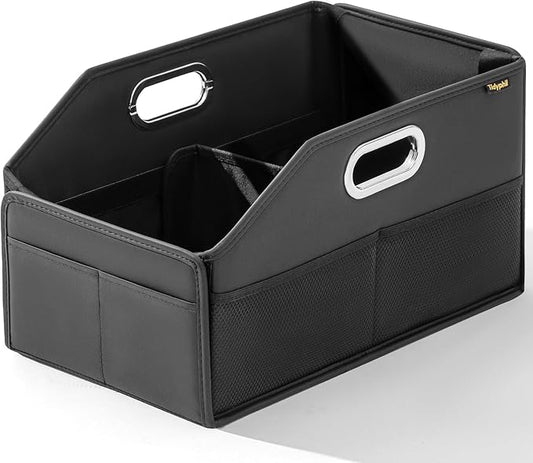 Car Seat Organizer, Front Seat Organizer, Collapsible Car Organizer and Storage for Backseat and Passenger Seat, Big Capacity with Elastic Bands can Hold Cups, Car Travel Essentials for Kids