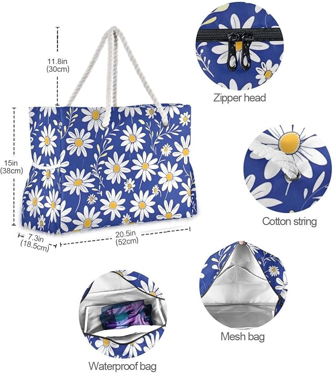 senya Large Beach Shoulder Bags Canvas Tote Water Resistant for Gym Travel Daily