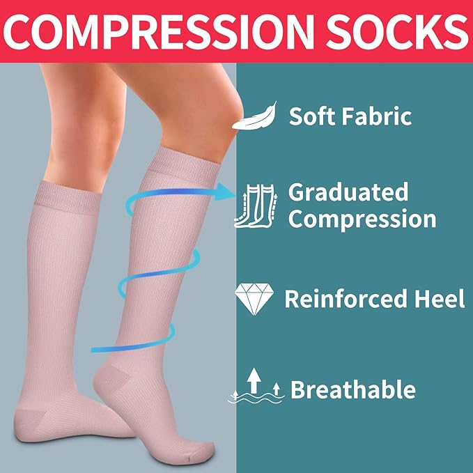 Laite Hebe 4 Pairs-Compression Socks for Women&Men Circulation-Best Support for Nurses,Running,Athletic