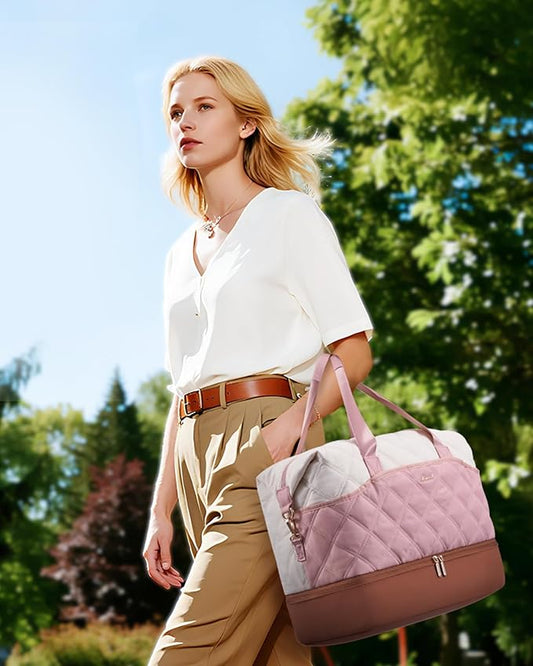 LOVEVOOK Weekender Bags for Women with Shoe Compartment, Lightweight Travel Duffle Bag with Wet Pocket, Hospital Overnight Bags for Women Labor Delivery, Personal Item Carry On Bag for Gym, Sport