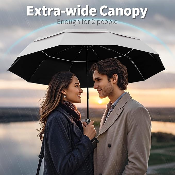 Seniny Windproof Travel Umbrella, Automatic Umbrellas for Rain, Portable & Compact Umbrellas for Backpack, Strong UV for Protection, Folding Small Sun Umbrella for Car, Walking