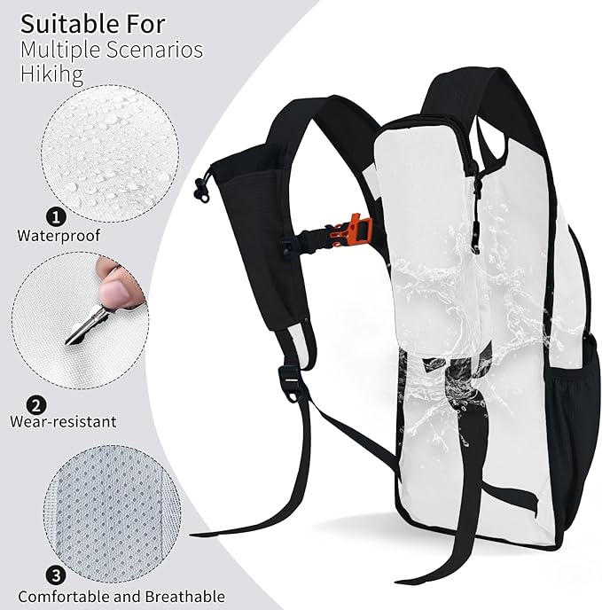 HIGH EXPERIENCE Hiking Backpack 10L/15L Small Daypack Lightweight Packable Travel Foldable Water Resistan for Women Men (White, 10L)