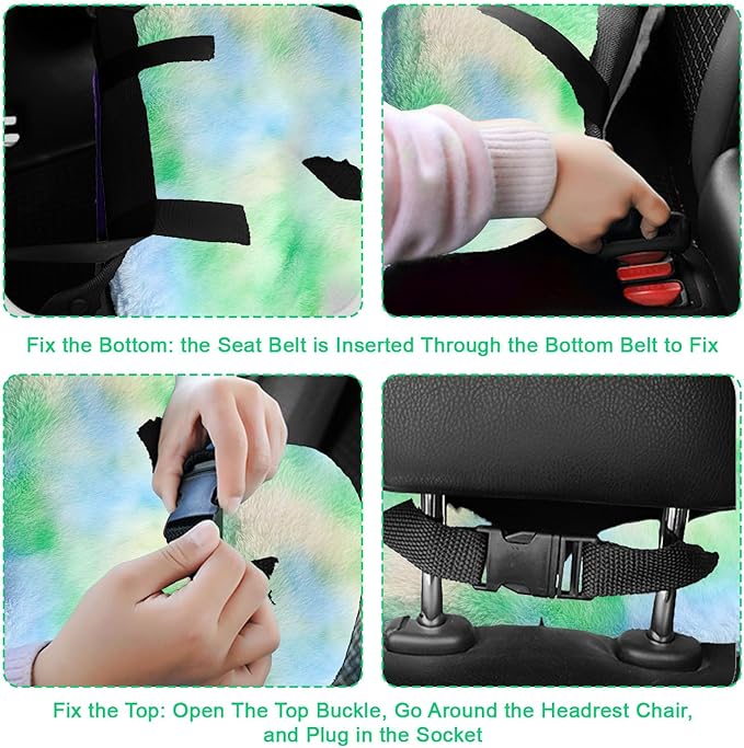 Travel Pillow, Travel Pillow for Kids, Sleeper Hold Pillow Travel, Removable U-Shaped Pillow for Adults and Children to Support Head and Body in The Back Seat of Long Car Trips (DCGreen)