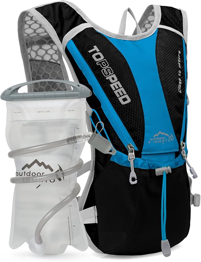 Hydration Pack Backpack，IX INOXTO Running Hydration Vest with 1.5L ( 50 oz) Water Bladder for Men Women，Lightweight Water Backpack for Hiking Cycling Climbing Camping