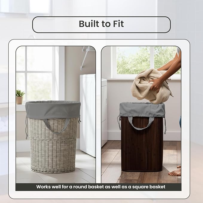 LFH Home Cotton Canvas Large Laundry Bag with Handle, Heavy Duty Drawstring Closure Washable Laundry Bags, School Travel, Home, Hotel, College Dorm, Organizer Sack, Toys Clothes 28x40 (Pack of 4)-Grey