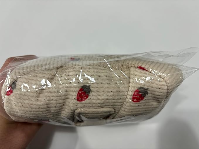 Prite Corduroy Large Travel Quilted Makeup Bag for Women Floral Cotton Cosmetic Bag Coquette Aesthetic Floral Toiletry Organizer Bag(Strawberry)