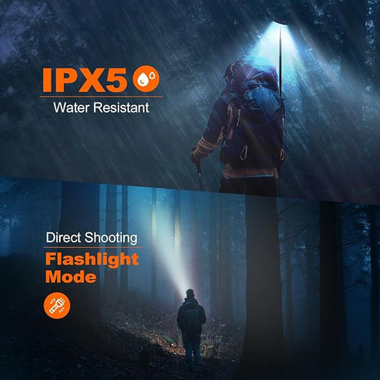 DUSKTEC Telescopic Camping Light, 14000mAh Rechargeable Camping Lantern Built-in Magnetic Stand with Speaker, Portable IPX5 Waterproof Outdoor Lamp for Emergency, Power Outage, Hiking, Fishing